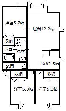 フォルテ ウエスト(3LDK/1階)の間取り写真