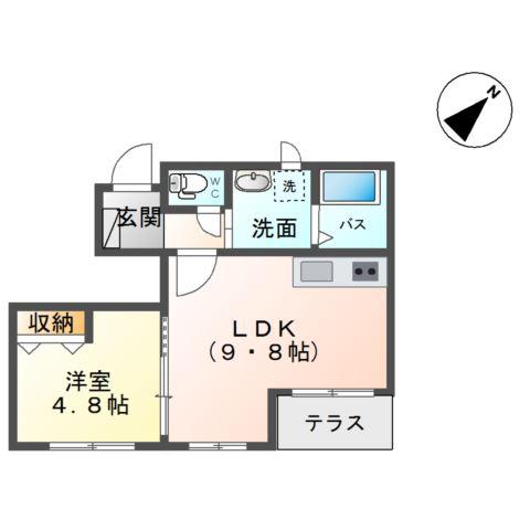 アーバンハウス(1LDK/1階)の間取り写真