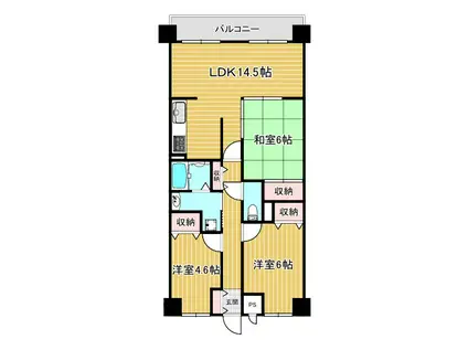 シャルヴィ加古川(3LDK/5階)の間取り写真