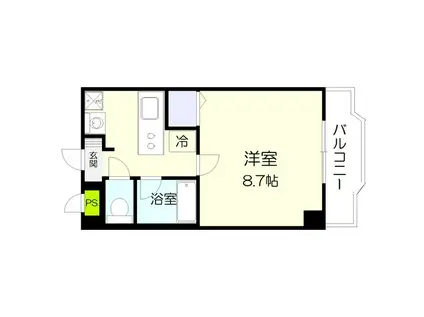 ネオパレス館坂(1K/3階)の間取り写真