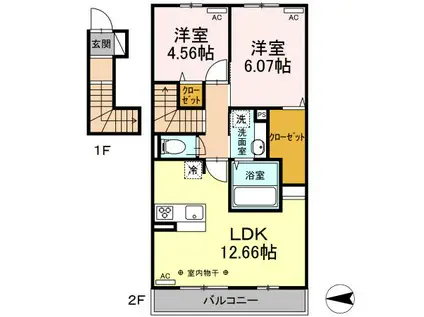 NKガーデン(2LDK/2階)の間取り写真
