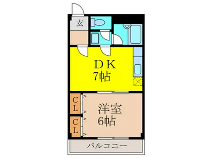 中野ハイツ2(1DK/3階)の間取り写真