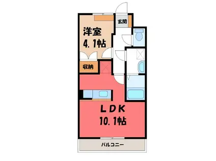 トレゾア(1LDK/1階)の間取り写真