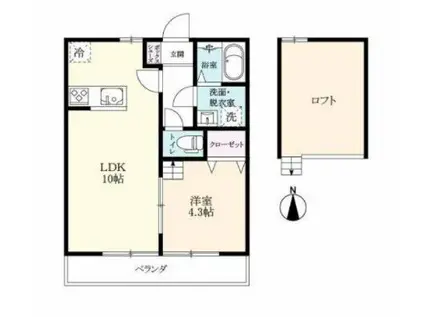 LADDER本庄NEXT(1LDK/1階)の間取り写真