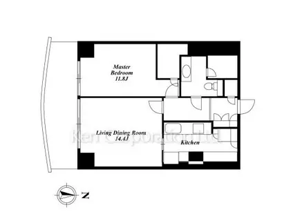 愛宕グリーンヒルズフォレストタワー(1LDK/19階)の間取り写真