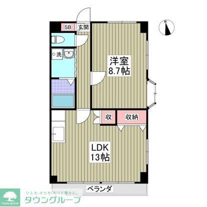 パティオ12(1LDK/1階)の間取り写真