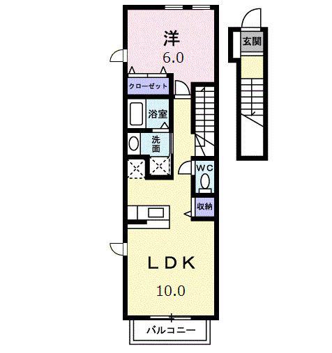 スターライトA(1LDK/2階)の間取り写真