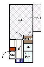積和マンション(1K/3階)の間取り写真