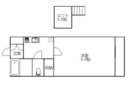 ブルーメンプラツェ(1K/2階)の間取り写真