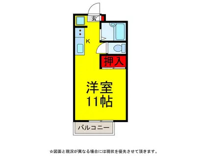 ザ・グラン御料葉山B(ワンルーム/3階)の間取り写真