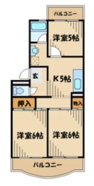 グリーンプラザ御園1号棟(3K/3階)の間取り写真