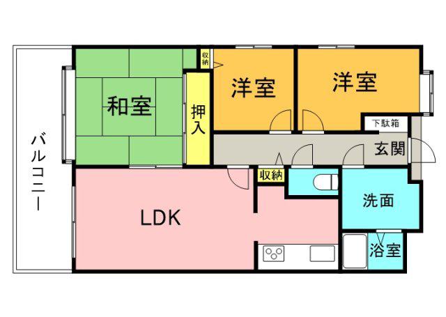 ふぁみーゆ舟入南(3LDK/8階)の間取り写真
