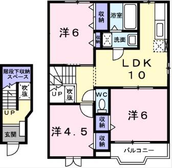 シティアークII(2LDK/1階)の間取り写真
