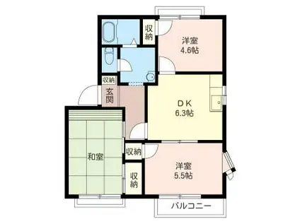 グリーンパレスA(3DK/2階)の間取り写真