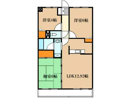 レイウッド蒲町(3LDK/2階)の間取り写真