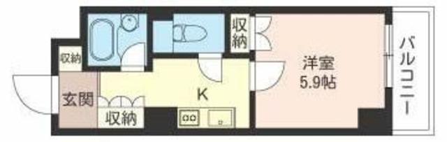 LASANTE川崎(1K/8階)の間取り写真