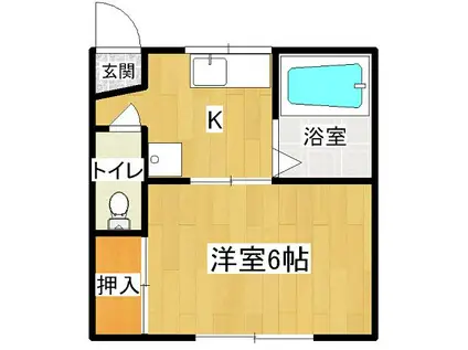 ランディックハイツ(1K/1階)の間取り写真