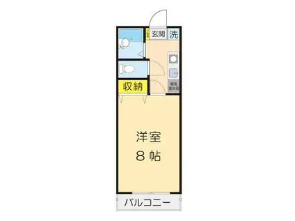 フラットウエストIII(1K/1階)の間取り写真