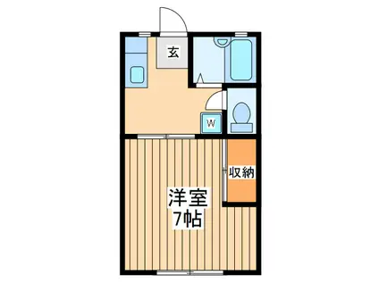 アレイ古淵1番館(1K/1階)の間取り写真