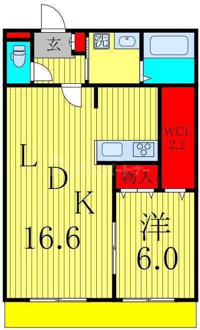 グランドメゾン八幡(1LDK/1階)の間取り写真