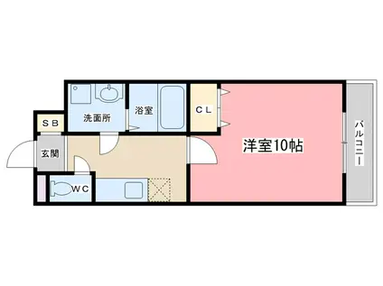 SPRING早稲ノ内I(1K/2階)の間取り写真