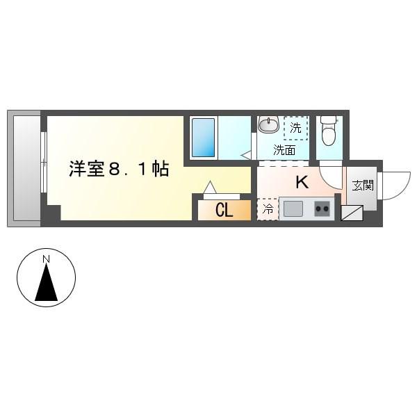 カレッジヒルズ竹ノ山(1K/3階)の間取り写真