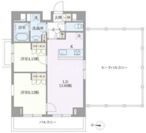オープンブルーム押上(2LDK/9階)の間取り写真