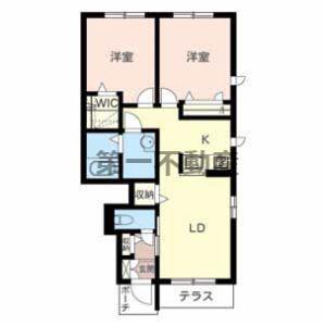シャーメゾン童子山(2LDK/1階)の間取り写真