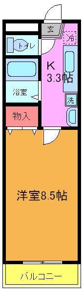 メゾンエクセル(1K/1階)の間取り写真