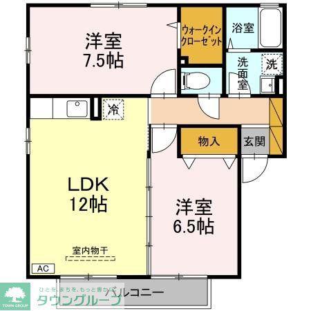 ベルデ藤原(2LDK/2階)の間取り写真