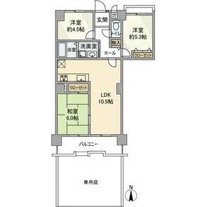 ユニーブル緑ヶ丘II(3LDK/1階)の間取り写真