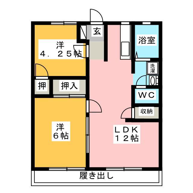 パナーシャル藤(2LDK/2階)の間取り写真