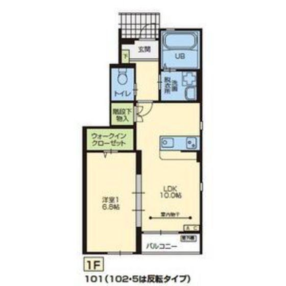 カルム御前通(1LDK/1階)の間取り写真