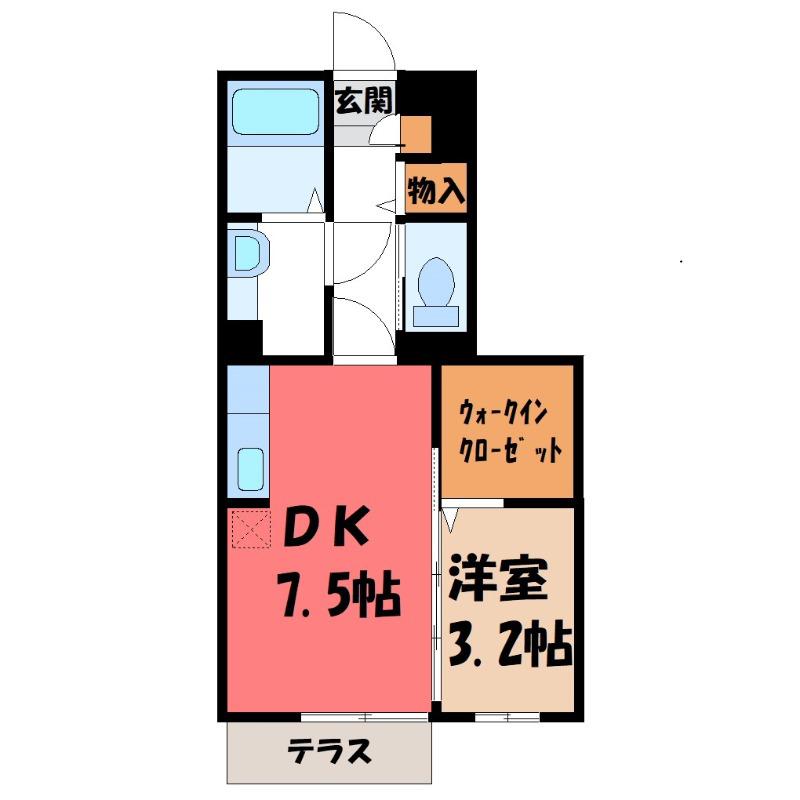 セピアコート(1DK/1階)の間取り写真