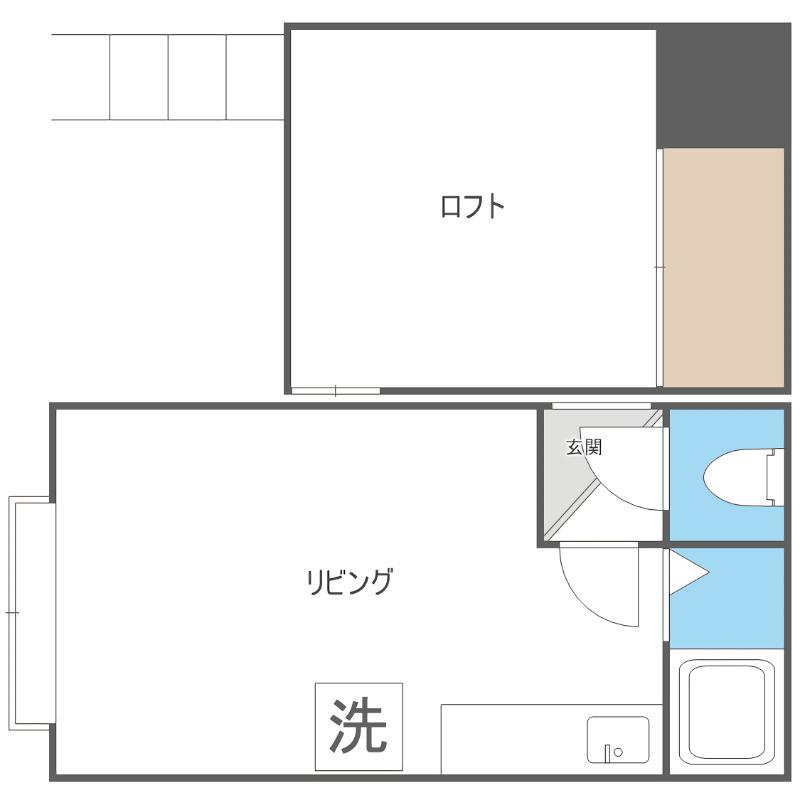パルハイム厚別(1DK/2階)の間取り写真
