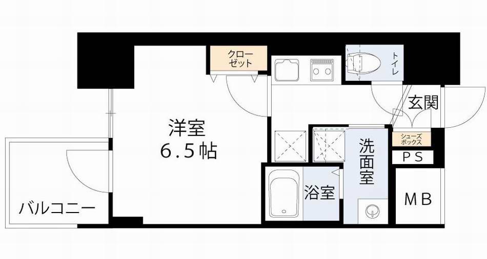 コンフォリア・リヴ南森町II(1K/2階)の間取り写真