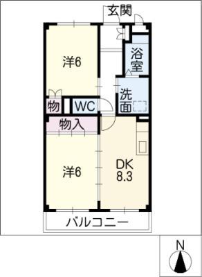 セントポーリア武路(2DK/2階)の間取り写真