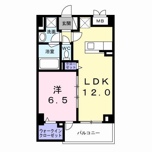 九条3丁目マンション(1LDK/5階)の間取り写真