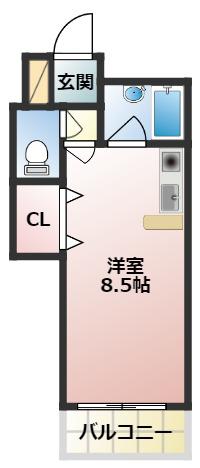 レナジア大和田(ワンルーム/3階)の間取り写真