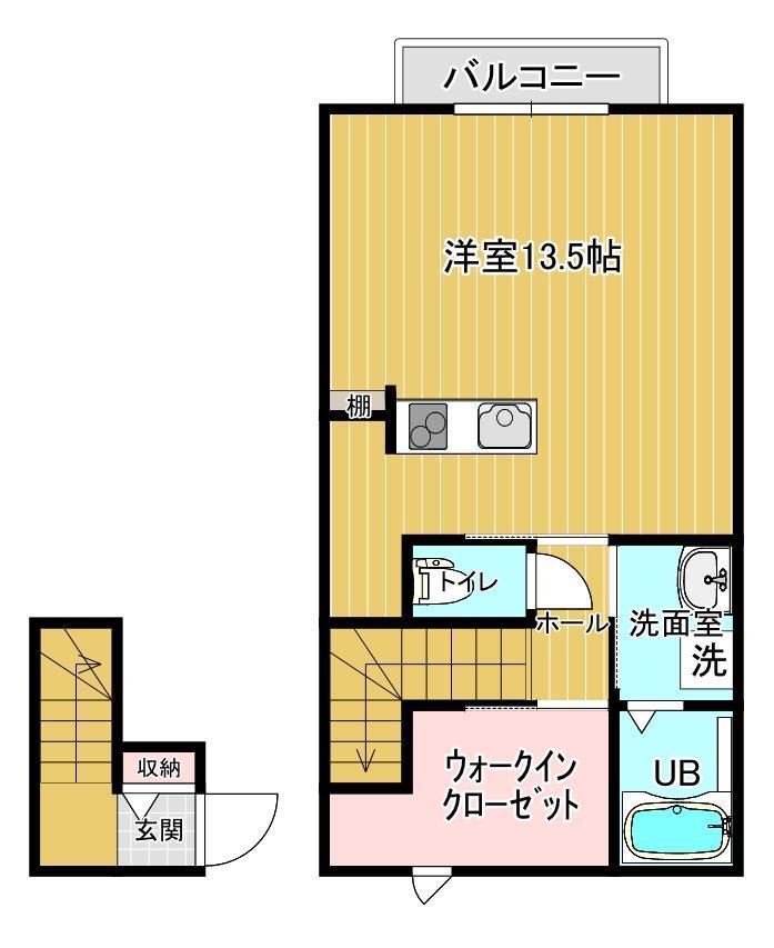 イストワール西今(ワンルーム/2階)の間取り写真