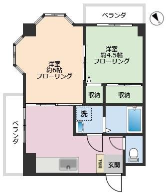 ドウエリング藤雅(2DK/3階)の間取り写真