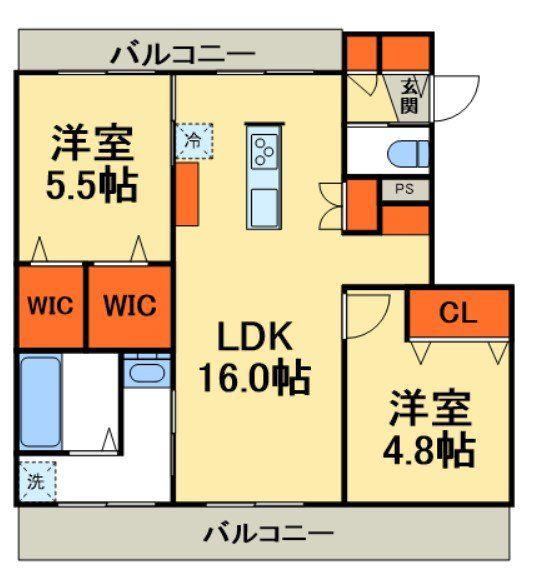 シャルマン柏の葉(2LDK/3階)の間取り写真