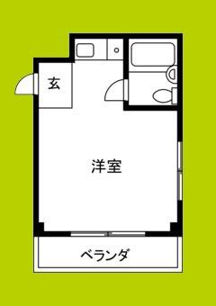 ハイツ青木(ワンルーム/2階)の間取り写真