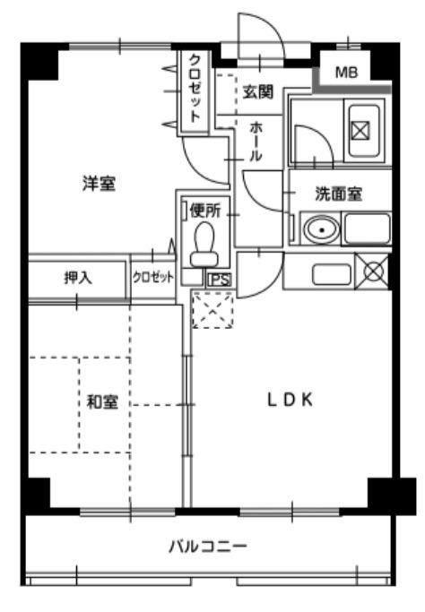 UスギモトII(2LDK/3階)の間取り写真