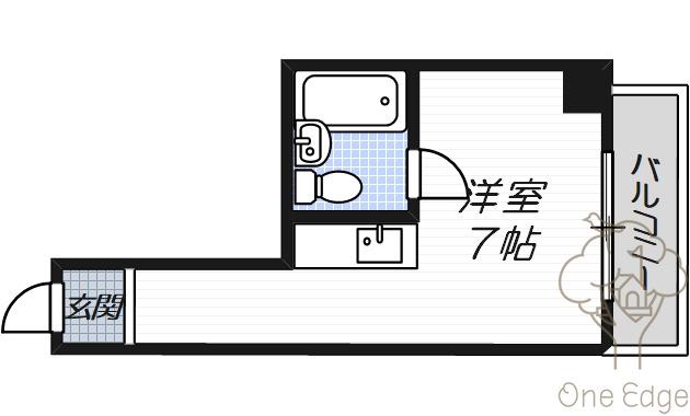 FM NAKAZAKIII(ワンルーム/3階)の間取り写真