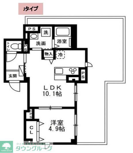 ディアコートあざみ野(1LDK/5階)の間取り写真