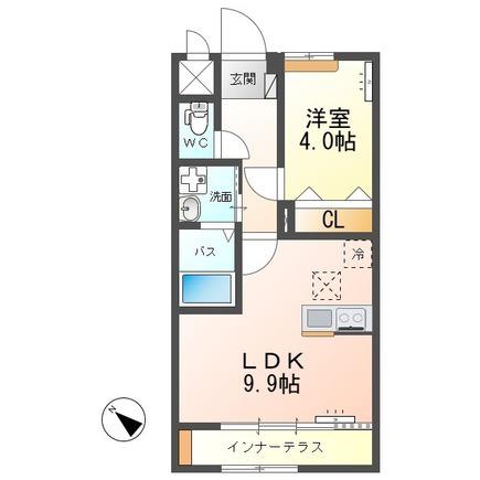 グラティテュード・K(1LDK/1階)の間取り写真