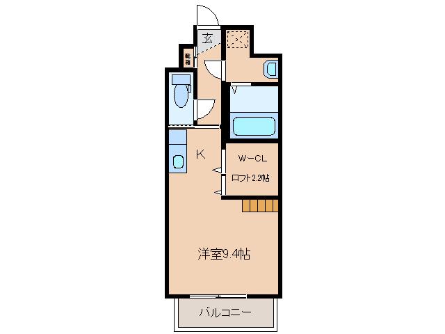 メゾンドール青葉(ワンルーム/1階)の間取り写真
