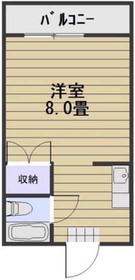 メゾン奥田南(1K/2階)の間取り写真
