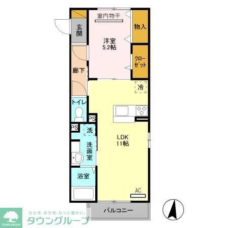 アンリシール・レイク(1LDK/3階)の間取り写真